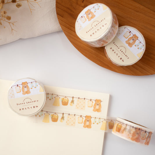 Bear Washi Tape - Sunny Laundry Day