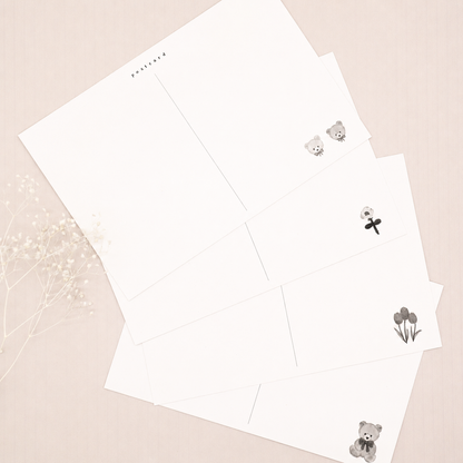 Bears & Flowers Postcard Set | 4 Designs