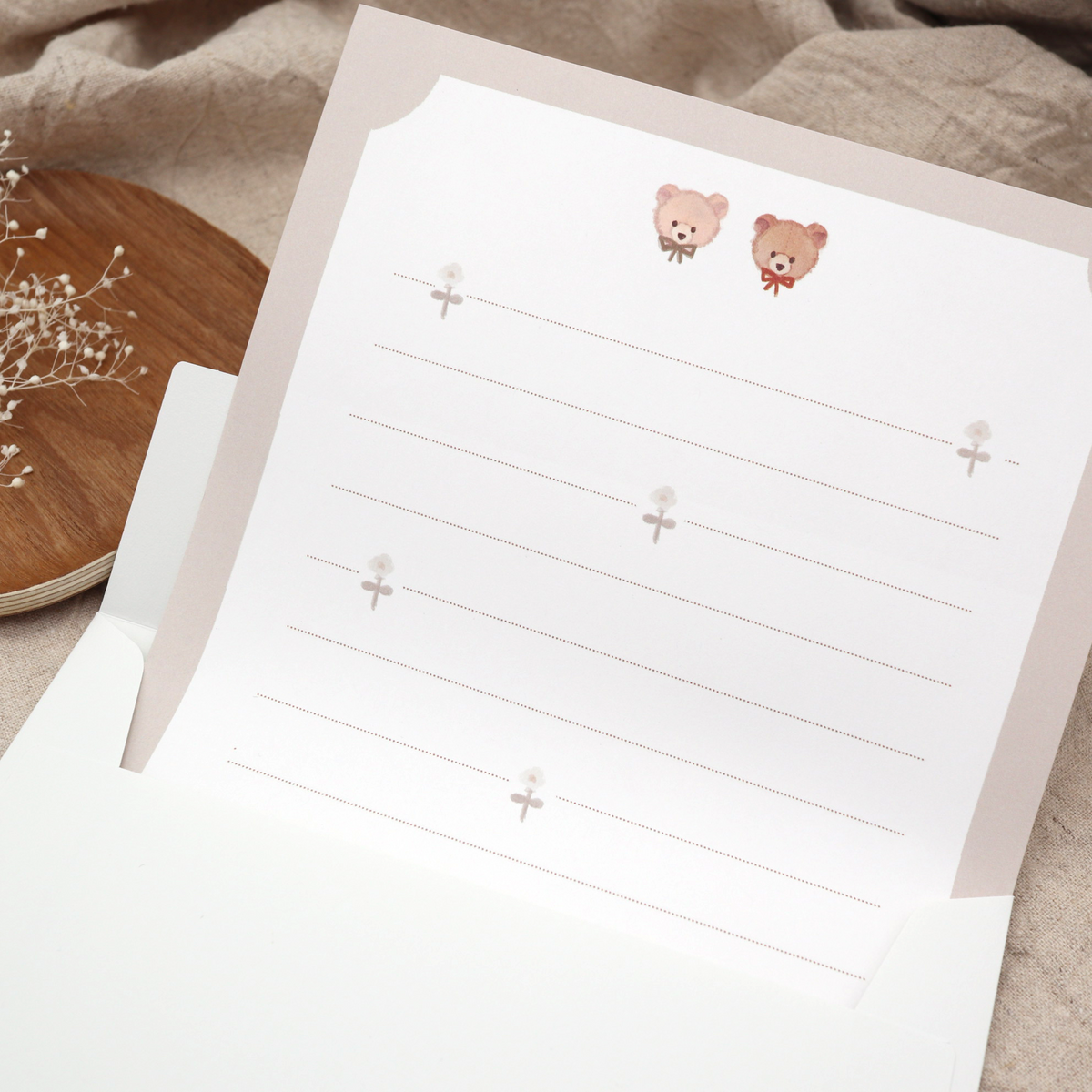 Bear ＆ Small Flower Letter Writing Set