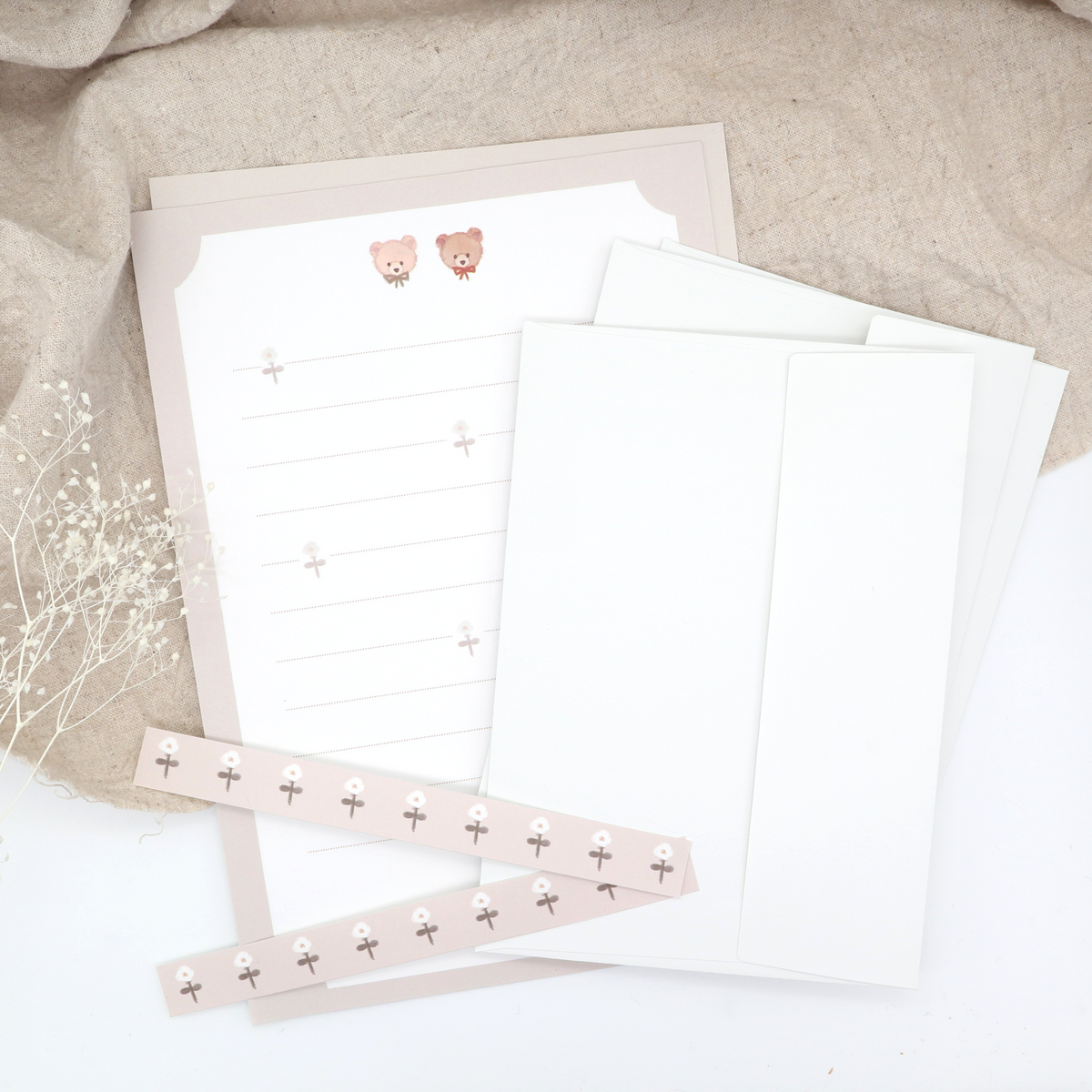 Bear ＆ Small Flower Letter Writing Set