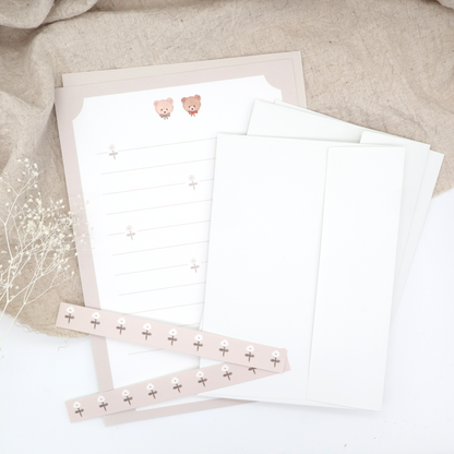Bear ＆ Small Flower Letter Writing Set