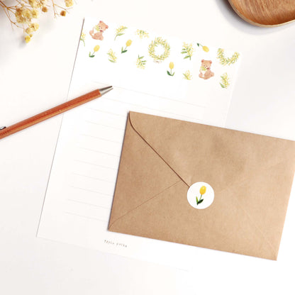 Bear & Yellow Flowers Letter Writing Set |