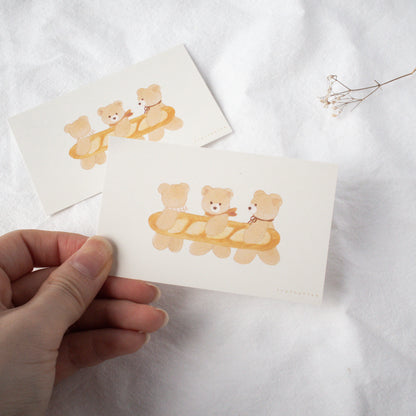 Bear French Bread Mini Note Card Set of 10 